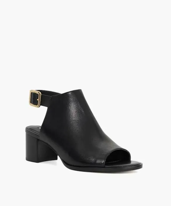 Dune London Black Sandals Women Joupin Black Block Heel Mule Black