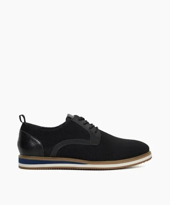 Dune London Black Shoes Men Bacchus Black Hybrid Knitted Laceup Shoes Black
