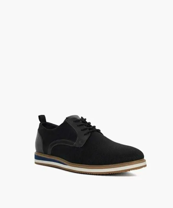Dune London Black Shoes Men Bacchus Black Hybrid Knitted Laceup Shoes Black