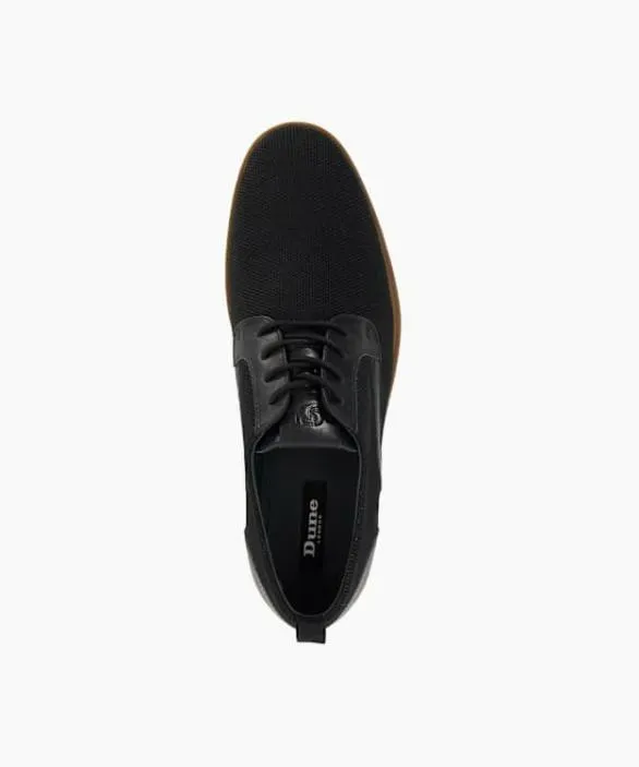 Dune London Black Shoes Men Bacchus Black Hybrid Knitted Laceup Shoes Black