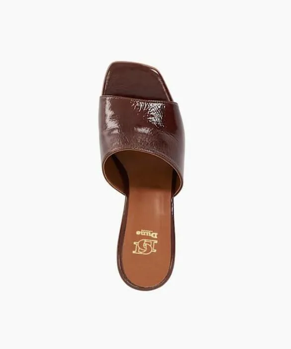 Dune London Block Heeled Sandals Women Jule Brown Open Toe Heel Mules Brown