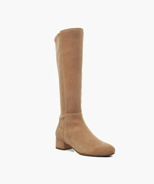 Dune London Brown Boots Women Tayla Caramel Stretch KneeHigh Boots Neutral
