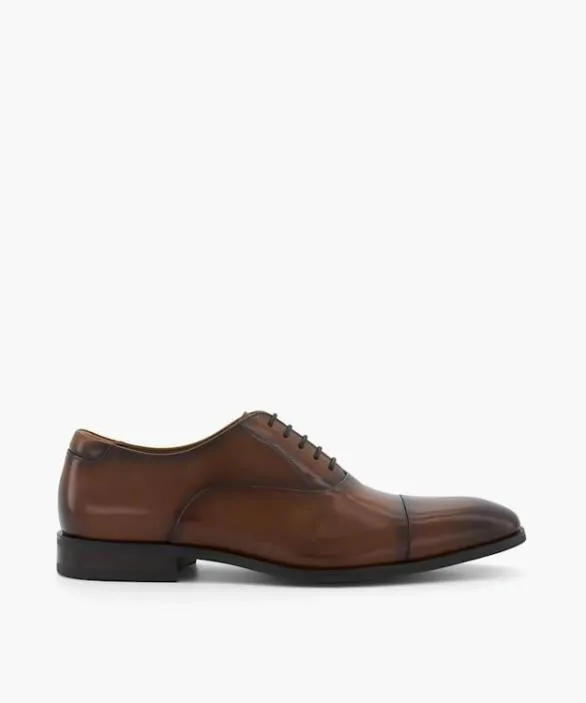 Dune London Brown Shoes Men Secrecy Dark Tan LaceUp Oxford Shoes Brown