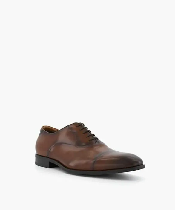 Dune London Brown Shoes Men Secrecy Dark Tan LaceUp Oxford Shoes Brown