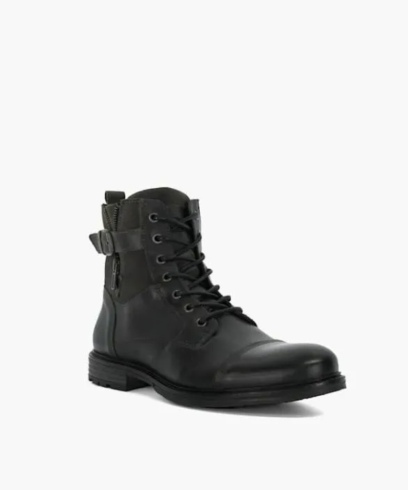 Dune London Casual Boots Men Call Grey Casual Buckle Detail Ankle Boots Grey