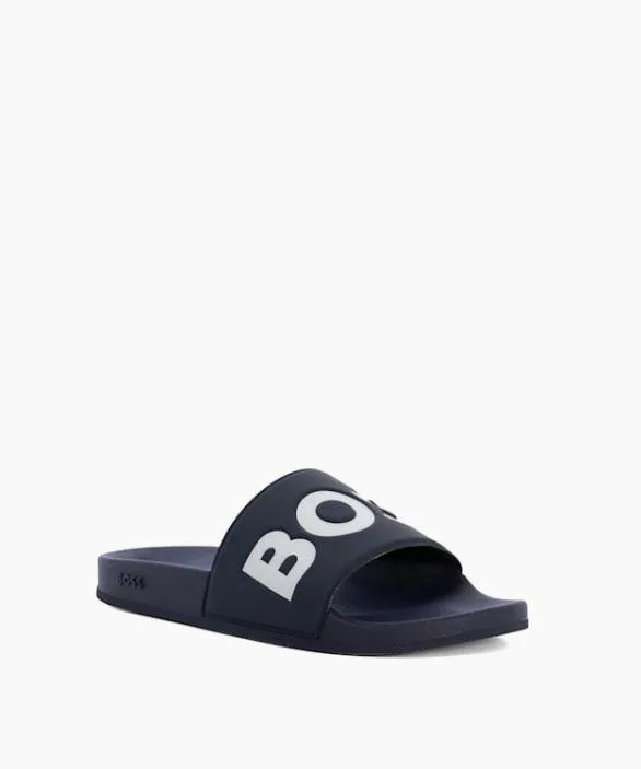 Dune London Casual Sandals Men Aryeh Navy Branded OpenToe Sliders Blue