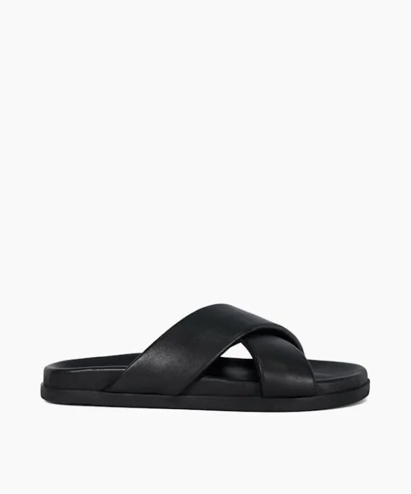 Dune London Casual Sandals Men Isaacs Black Leather Cross Strap Sandals Black Dune London Casual Sandals Men Isaacs Black Leather Cross Strap Sandals Black