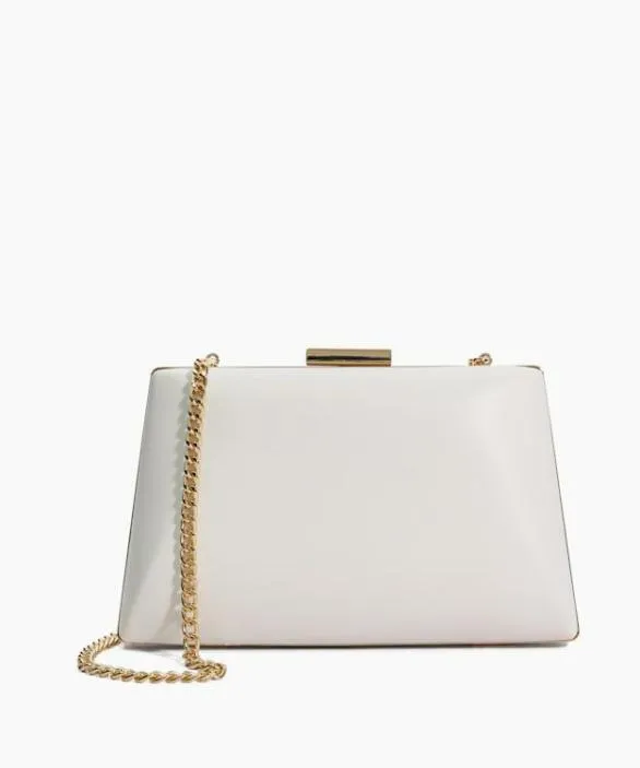 Dune London Clutch Bags Women Bellaria White Box Clutch Bag White