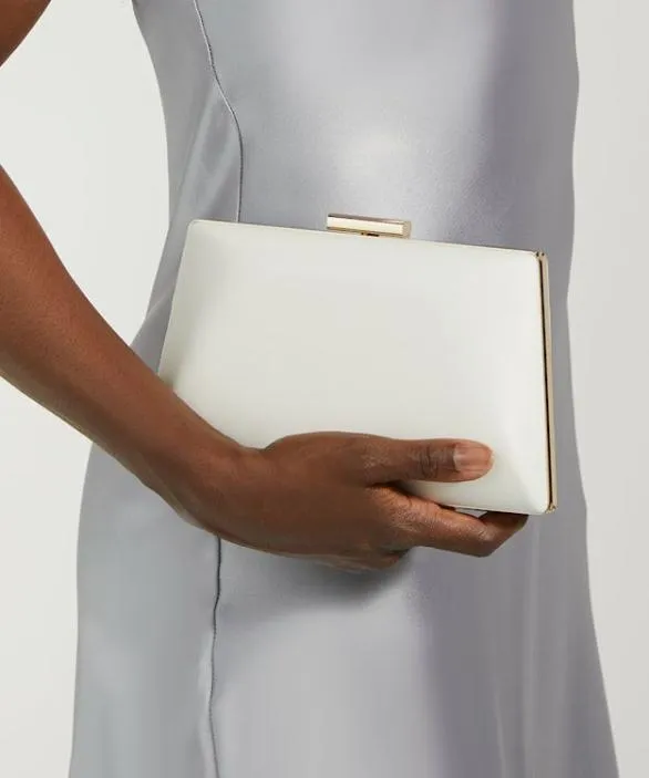 Dune London Clutch Bags Women Bellaria White Box Clutch Bag White
