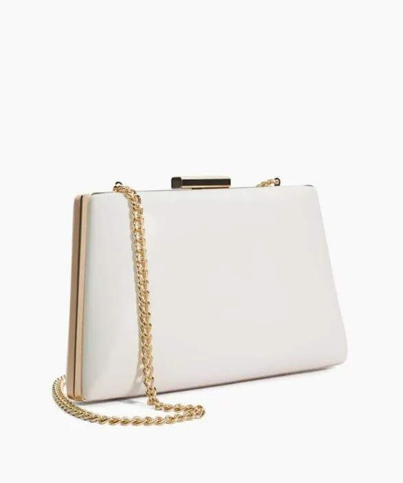 Dune London Clutch Bags Women Bellaria White Box Clutch Bag White
