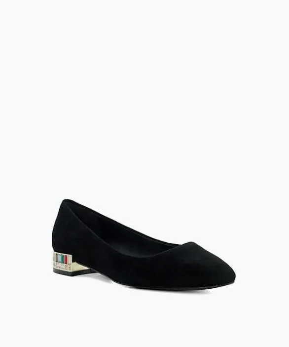Dune London Court Shoes Women Ballerina Black Cut Glass Heel Ballerina Pumps Black