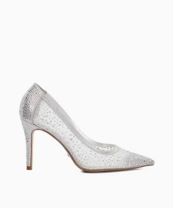 Dune London Court Shoes Women Brightest Silver Mesh Diamante Court Shoes Metallic Dune London Court Shoes Women Brightest Silver Mesh Diamante Court Shoes Metallic