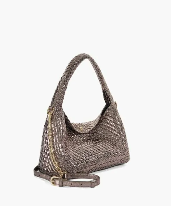 Dune London Deliberate Bags Women Deliberate Pewter Woven Shoulder Bag Metallic