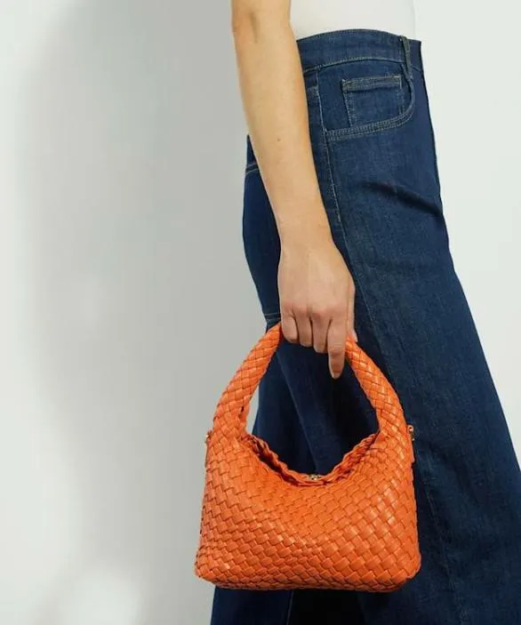 Dune London Deliberate Bags Women Dinkydeliberate Orange Mini Woven Grab Bag Blue