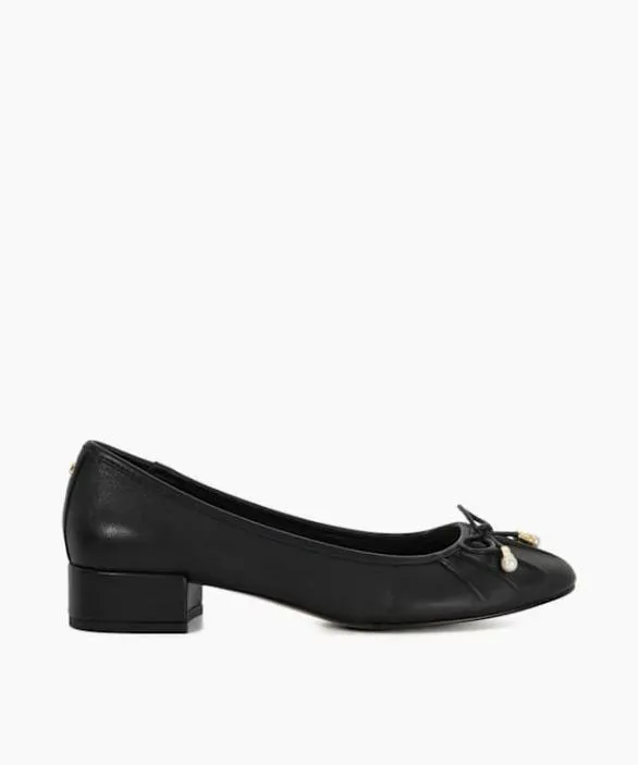 Dune London Flat Shoes Women Amazing Black Low Block Heel Ballet Flats Black