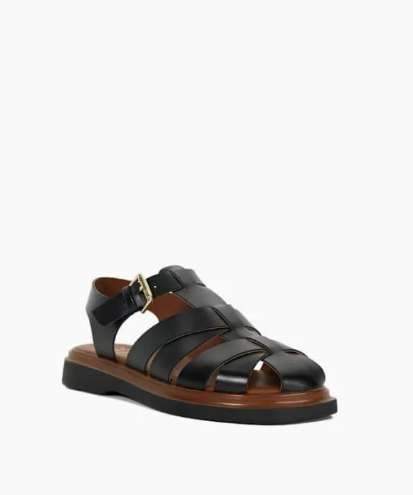 Dune London Gladiator Sandals Women Lisherman Black Chunky Flatform Sandals Black