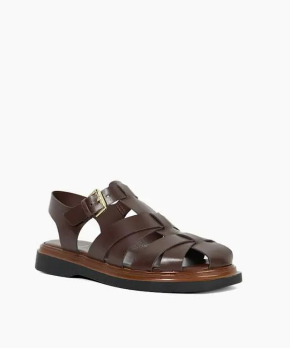 Dune London Gladiator Sandals Women Lisherman Dark Red Chunky Flatform Sandals Red