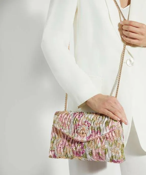 Dune London Handbags Women Darling Pink Quilted Floral Cross Body Bag Multi