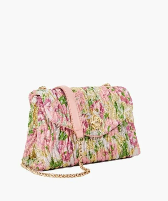 Dune London Handbags Women Darling Pink Quilted Floral Cross Body Bag Multi