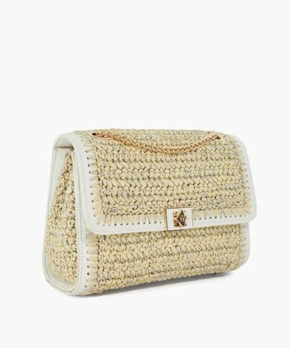 Dune London Handbags Women Delphinium White Raffia Chain Handle Shoulder Bag Neutral