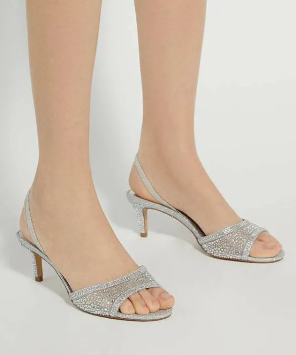 Dune London Heeled Sandals Women Mariko Silver Embellished Sandals Metallic