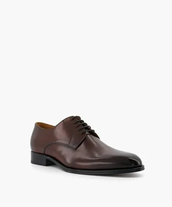 Dune London Leather Sole Shoes Men Salisbury Dark Brown Premium Leather Derby Shoes Brown