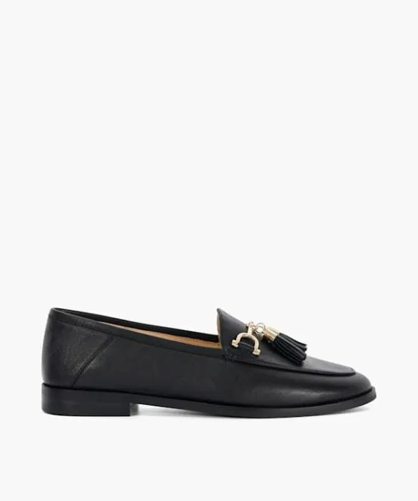 Dune London Loafers Women Graysons Black Leather Tassel Trimmed Loafers Black Dune London Loafers Women Graysons Black Leather Tassel Trimmed Loafers Black