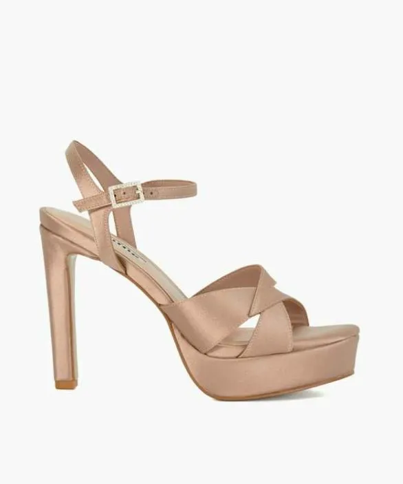 Dune London Platform Sandals Women Mayve Mink Stiletto Heel Sandals Neutral