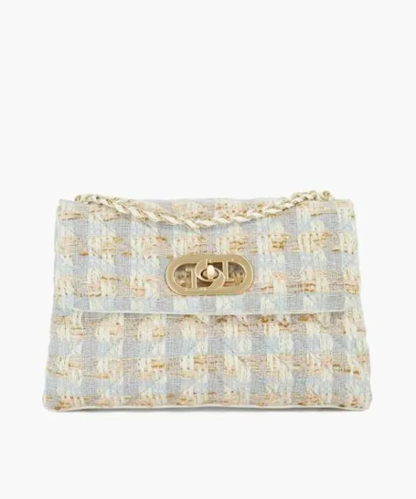 Dune London Shoulder Bags Women Regent Blue Boucle Chain Handle Shoulder Bag Blue