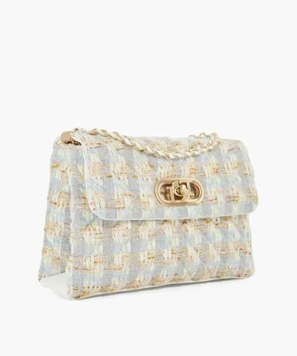 Dune London Shoulder Bags Women Regent Blue Boucle Chain Handle Shoulder Bag Blue