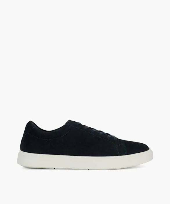 Dune London Trainers Men Tais Navy Suede Lace Up Shoes Blue