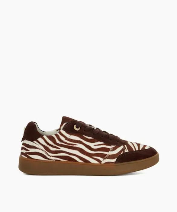 Dune London Trainers Women Electrolite Zebra Lace Up Trainer Blackwhite