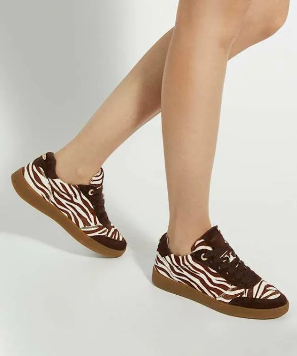 Dune London Trainers Women Electrolite Zebra Lace Up Trainer Blackwhite