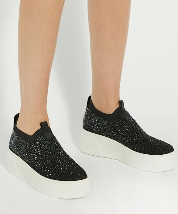 Dune London Trainers Women Elements Black Embellished Flatform Sock Trainers Black
