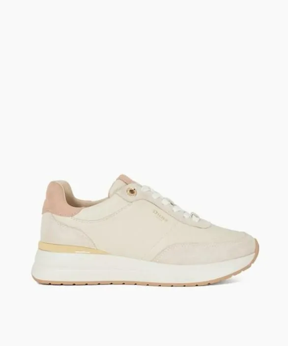 Dune London Trainers Women Emotion Cream Lace Up Runner Trainers Neutral