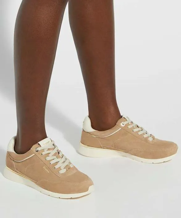Dune London Trainers Women Entitle Sand Sand Leather LaceUp Runner Neutral