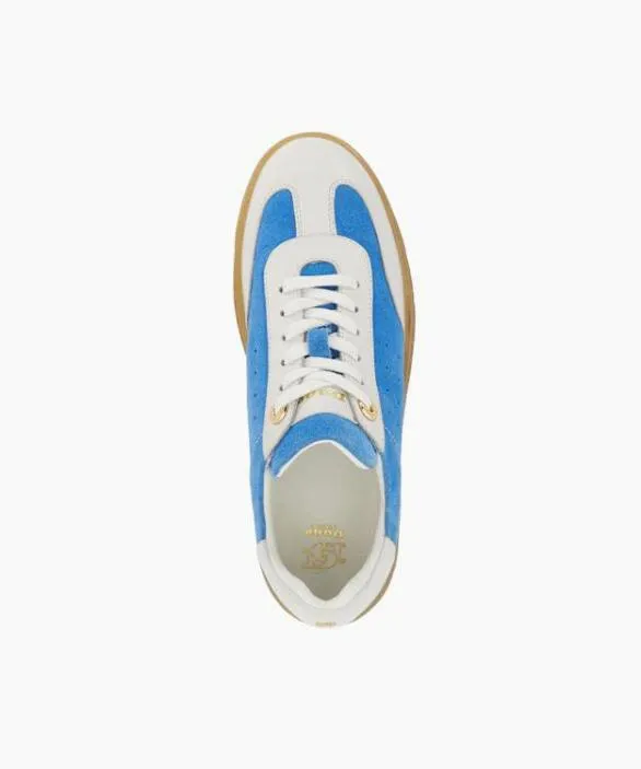 Dune London Trainers Women Ettas Blue Perforated Detail Flatform Trainers Blue
