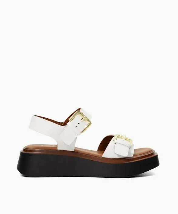 Dune London White Sandals Women Loells White Casual Flatform Sandals White
