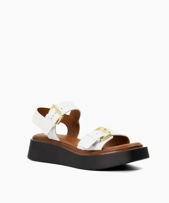 Dune London White Sandals Women Loells White Casual Flatform Sandals White
