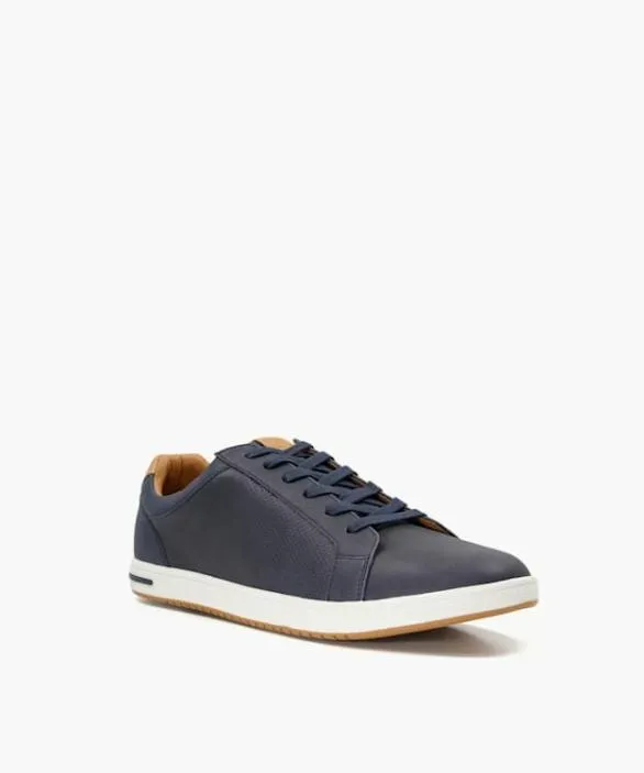 Dune London Wide Fit Shoes Men Tezzy Navy Wide Fit Trainers Blue