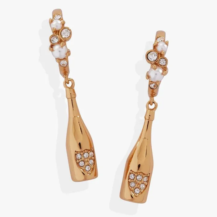 Earrings Women Alex And Ani Champagne Drop Huggie Hoop Earrings Gold
