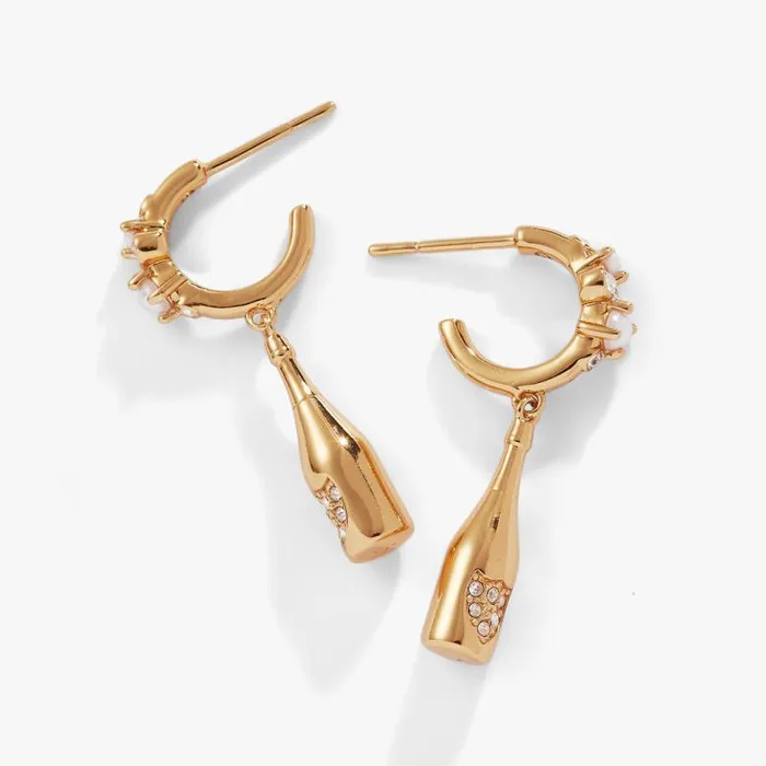 Earrings Women Alex And Ani Champagne Drop Huggie Hoop Earrings Gold