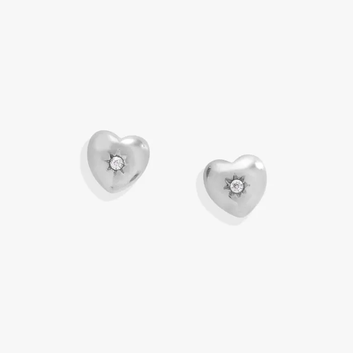 Earrings Women Alex And Ani Crystal Puffy Heart Mini Stud Earrings Stainless Steel Silver
