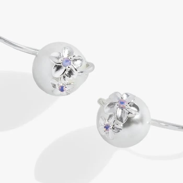 Earrings Women Alex And Ani Plumeria Drop Pearl Earrings Silver