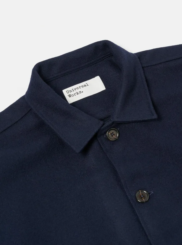 Easy Jacket In Navy Melton Men Universal Works Overshirts