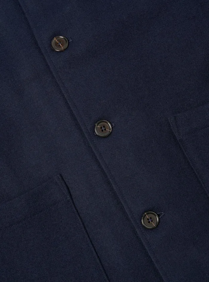 Easy Jacket In Navy Melton Men Universal Works Overshirts