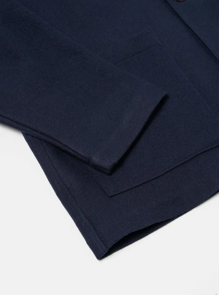 Easy Jacket In Navy Melton Men Universal Works Overshirts