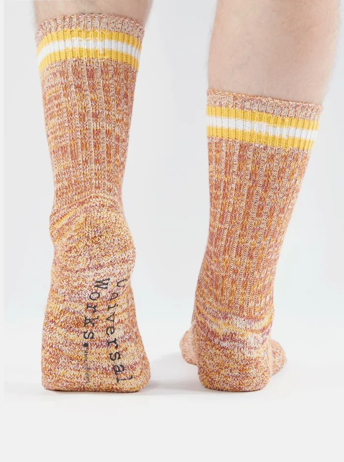 Everyday Stripe Sock In Yellow Cotton Men Universal Works Socks Everyday Stripe Sock In Yellow Cotton Men Universal Works Socks
