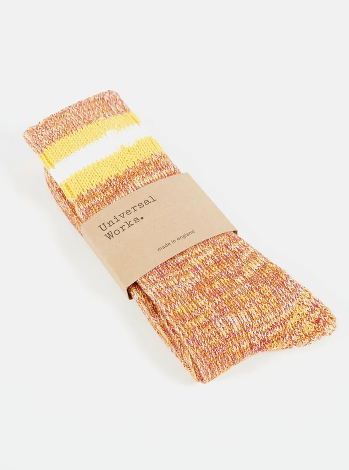 Everyday Stripe Sock In Yellow Cotton Men Universal Works Socks Everyday Stripe Sock In Yellow Cotton Men Universal Works Socks