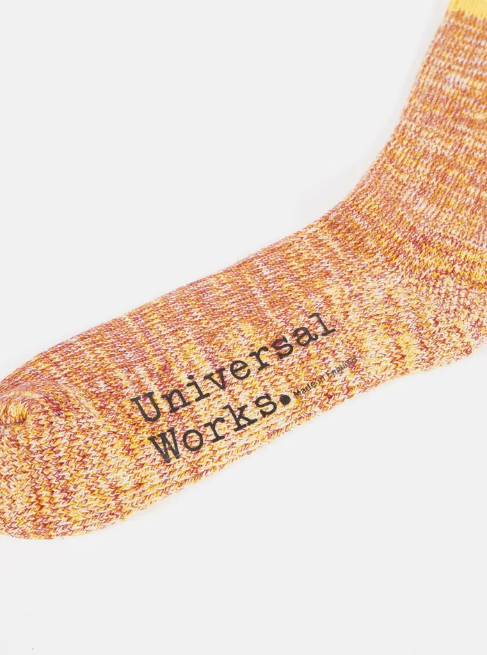 Everyday Stripe Sock In Yellow Cotton Men Universal Works Socks Everyday Stripe Sock In Yellow Cotton Men Universal Works Socks